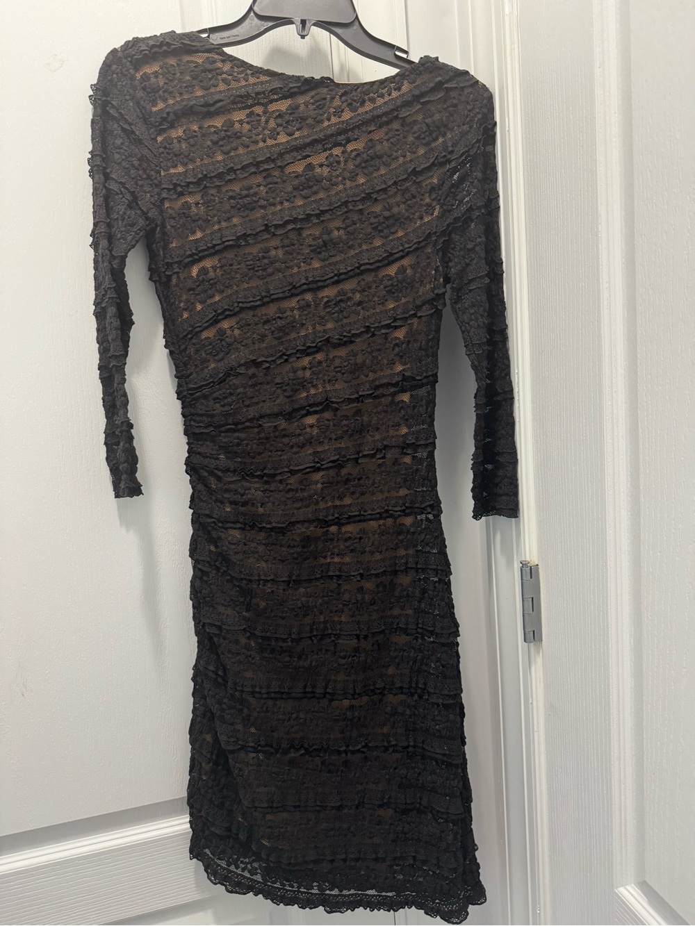 Black Lace Long Sleeve Sheath Dress